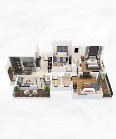 5 BHK Interior Design View